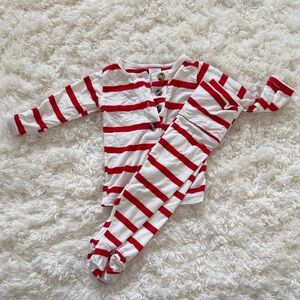 Lou Lou & Company Red and White Striped Footie